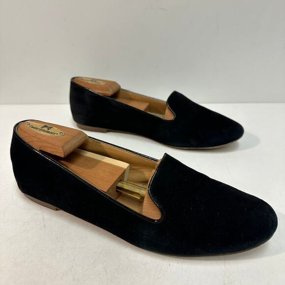 GOOD J. Crew Women's Black Suede Smoking Slipper Loafer Ballet Flat 8.5 - Picture 3 of 10